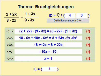 Bruchgleichungen l&ouml;sen